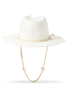 Pierced Chain Strap Fedora Hat