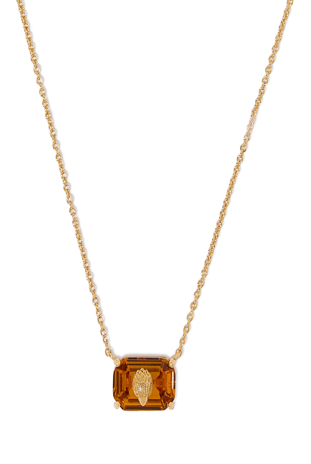 Crystal Necklace, Brass & Semi-precious Tourmaline