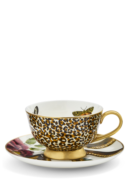 Creatures of Curiosity Leopard/Snake Teacup and Saucer Set