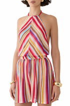 Mare Striped Raschel Sleeveless Romper