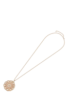 Classic Turath Medallion Necklace, 18k Pink Gold & Diamonds