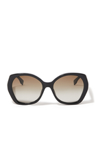 Lettering Round Sunglasses