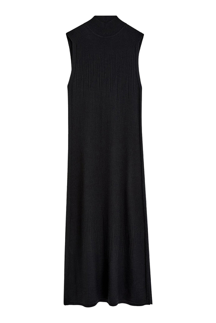 Gradient Stitch High Neck Dress