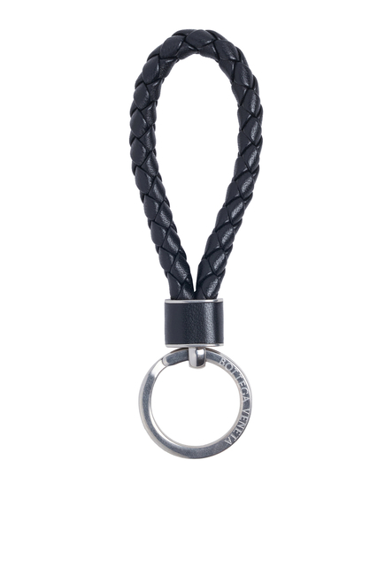 Intrecciato Leather Keyring