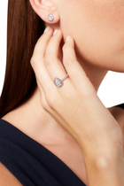 Serpent Bohème XS motif stud earrings, paved with diamonds, in white gold
