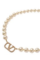 Vlogo Signature Metal Choker, Gold-finished Metal & Swarovski® Crystal Pearls