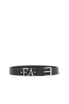 Suede Logo Buckle Belt
