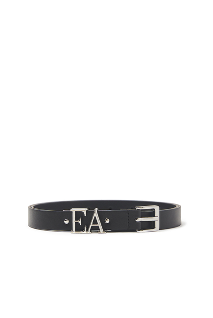 Suede Logo Buckle Belt