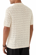 Textured Cotton Short Sleeves Cardigan