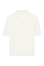 Fine Rib Silk Cotton Polo Shirt