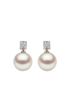 Starlight Earrings, 18k Yellow Gold, Diamond & Pearl