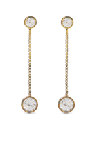 Solitaire Moissanite Drop Earrings, 14K Vermeil