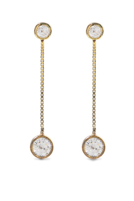 Solitaire Moissanite Drop Earrings, 14K Vermeil