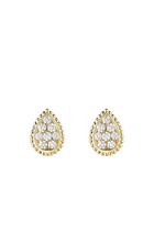 Serpent Bohème XS motif stud earrings, paved with diamonds, in yellow gold
