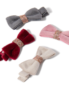 Kids Christmas Velvet Bow Clips
