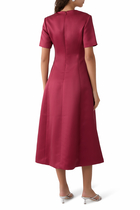 Caroline Short Sleeve Midi Dress , Lily Print