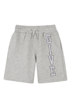 Kids Embroidered Logo Fleece Shorts