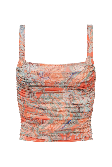 Rasha Shirred Paisley Top