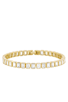 Emerald Cut Baguette Tennis Bracelet, 14k Vermeil on Sterling Silver with Cubic Zirconia
