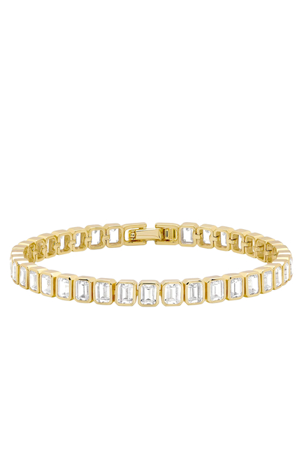 Emerald Cut Baguette Tennis Bracelet, 14k Vermeil on Sterling Silver with Cubic Zirconia