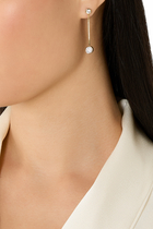Solitaire Moissanite Drop Earrings, 14K Vermeil