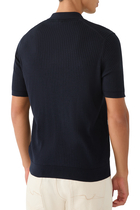 Fine Rib Silk Cotton Polo Shirt
