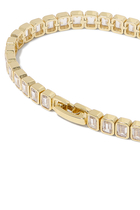 Emerald Cut Baguette Tennis Bracelet, 14k Vermeil on Sterling Silver with Cubic Zirconia