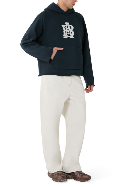 Monogram Cut Off Hoodie