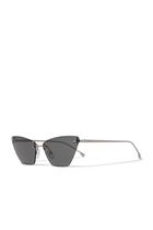 Fendi First Crystal Silver Cat Eye Sunglasses
