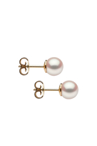 Classic Pearl Stud Earrings, 18k Yellow Gold & Akoya Pearls