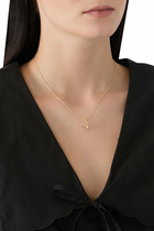 Curly Molten Mini Initial Necklace - V, 18ct Recycled Gold Vermeil on Recycled Sterling Silver