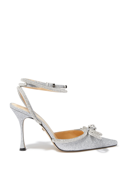 Double Bow 105 Glitter Pumps