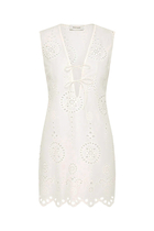 Broderie Tie Mini Dress