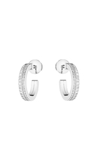 Quatre Radiant Edition Hoop Earrings, White Gold & Diamond