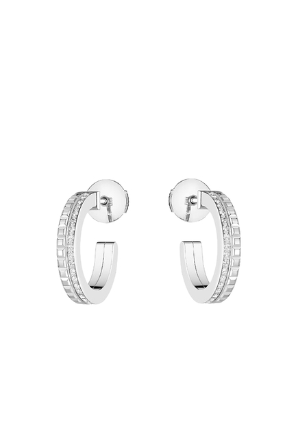 Quatre Radiant Edition Hoop Earrings, White Gold & Diamond