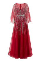 Cape Sleeve Gown
