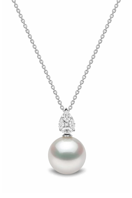 Starlight Necklace, 18k White Gold, Diamond & Pearl