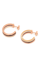 Quatre Classique Diamond Paved Hoop Earrings, 18k Mixed Gold With PVD & Diamonds