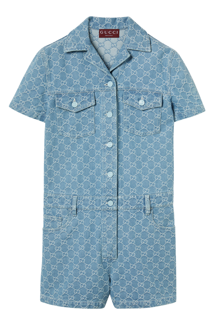  GG Denim Jacquard Jumpsuit
