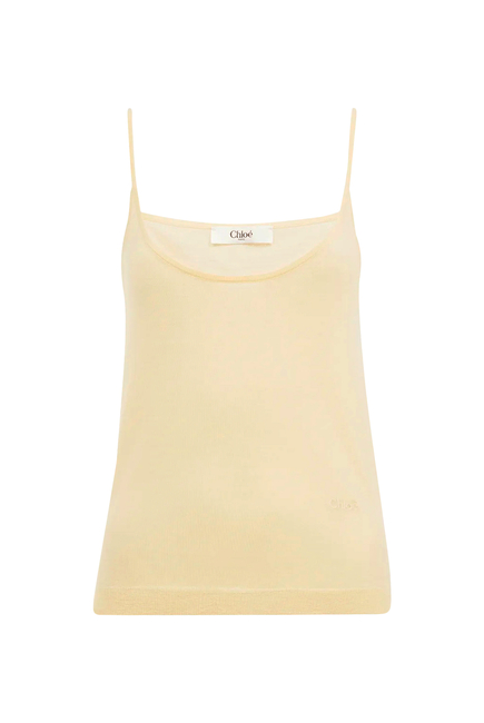Thin-Strap Tank Top in Superfine Wool Knit