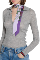  Printed Silk Twill Neck Bow