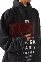 Hourglass Crocodile Embossed Flat Pouch