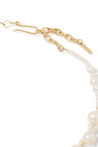 Edo Necklace, Recycled Sterling Silver Plated in 18k Yellow Gold &  Freshwater Pearls