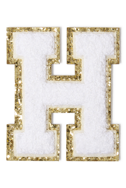 Kids 3" Chenille Sparkle ‘H’ Letter Patch