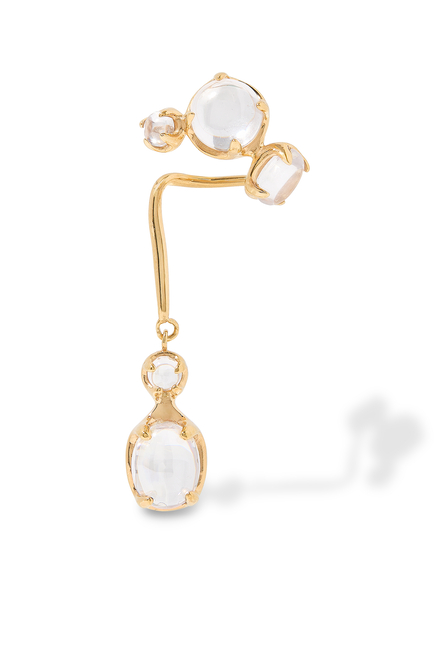 Clear Drip Ear Cuff in Gold Vermeil, 925 Sterling Silver & Zirconias