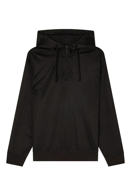 All-Over Jacquard Logo Hooded Sweatshirt