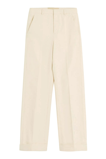 Cuffed Cotton Canvas Pants