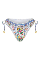 Tiles Darls Ruched Skimpy Bikini Bottom with Tie Sides