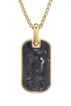 Forged Carbon Tag, 18k Yellow Gold & Carbon