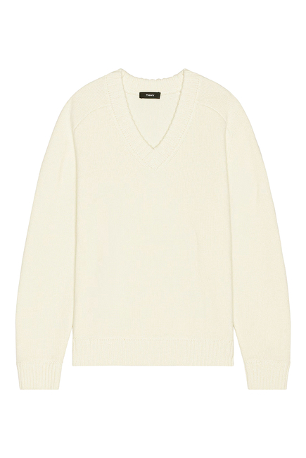 Heavy Wool Cashmere V-Neck Sweater